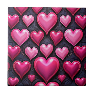 De Cerâmica Azulejo Cerâmico Corações Rosa