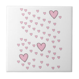 De Cerâmica Azulejo cerâmico Corações Rosa Amor