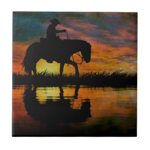 De Cerâmica Azulejo cerâmico Cowboy