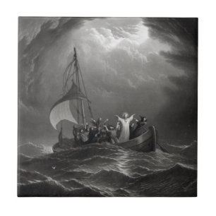 De Cerâmica azulejo cerâmico 'Cristo Inclina o Tempest'