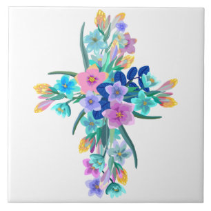 De Cerâmica Azulejo Cerâmico Cruz Floral