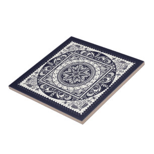 De Cerâmica Azulejo cerâmico da arte da mandala azul da