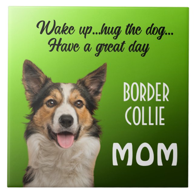 De Cerâmica Azulejo Cerâmico da Border Collie (Frente)