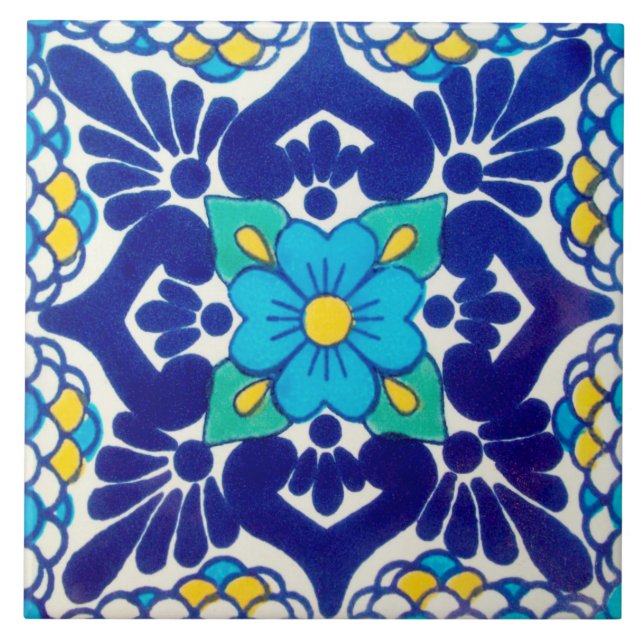 De Cerâmica Azulejo cerâmico da foto da flor azul espanhola (Frente)