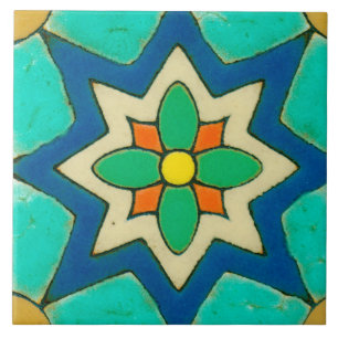 De Cerâmica Azulejo cerâmico da foto da flor espanhola