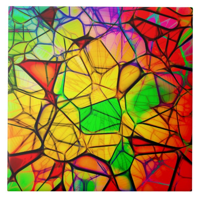 De Cerâmica Azulejo cerâmico da foto do vitral grande (6" X (Frente)