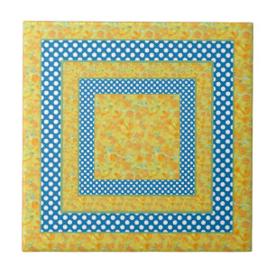 De Cerâmica Azulejo cerâmico: Daffodils, Bolinhas, Estilo-País