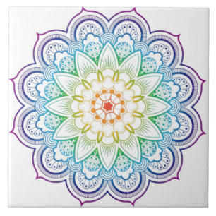 De Cerâmica Azulejo cerâmico Datura Flower Modern Mandala