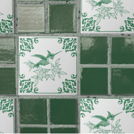 De Cerâmica Azulejo Cerâmico Decoração Beija-Flor Verde
