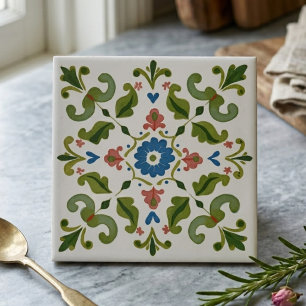 De Cerâmica Azulejo Cerâmico Decorativo Floral Arte Popular Az