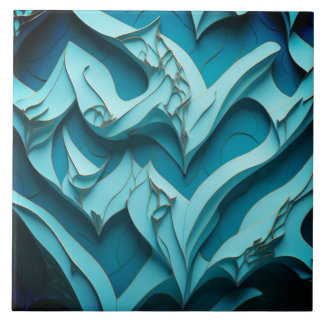 De Cerâmica Azulejo Cerâmico Decorativo " Turquoise Waves IX"