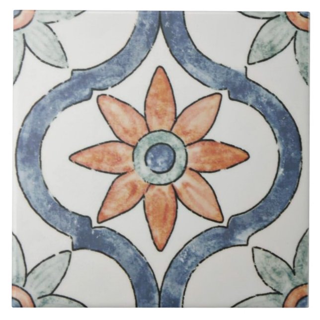 De Cerâmica Azulejo cerâmico - Design Floral moderno (Frente)