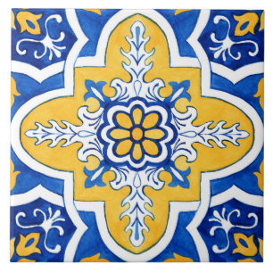 De Cerâmica Azulejo cerâmico do estilo Azulejo azul e amarelo