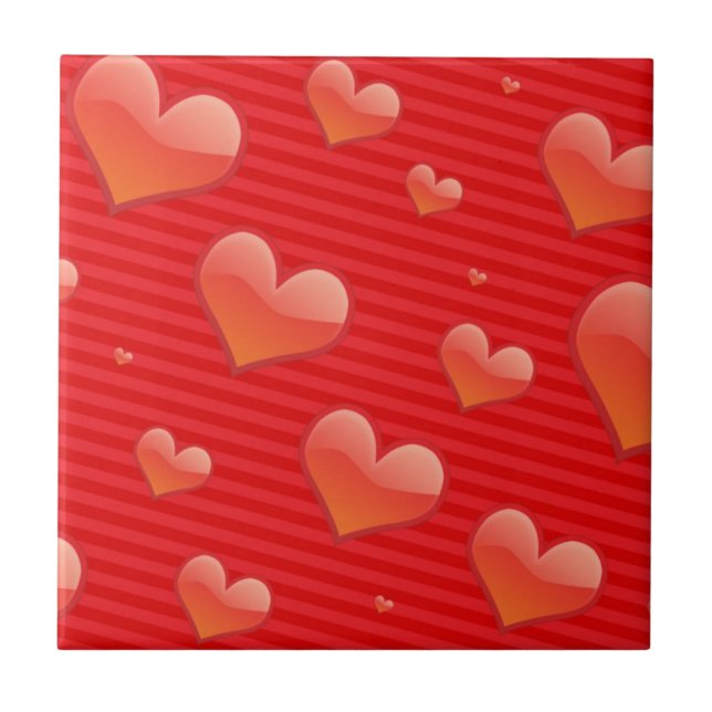 De Cerâmica Azulejo cerâmico do Red Hearts (Frente)