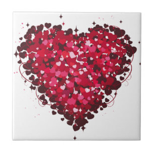 De Cerâmica Azulejo cerâmico do Red Hearts