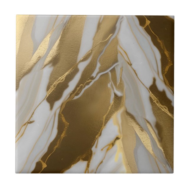 De Cerâmica Azulejo cerâmico Dourado Marble 3 pedras (Frente)