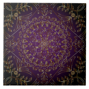 De Cerâmica Azulejo cerâmico Dourado roxo