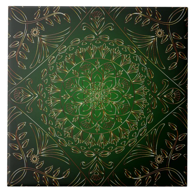 De Cerâmica Azulejo Cerâmico Dourado Verde (Frente)