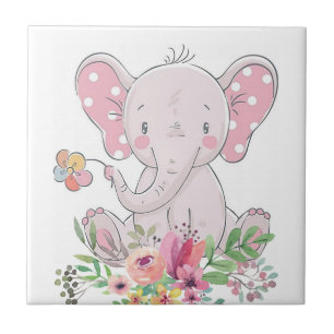 De Cerâmica Azulejo Cerâmico Elefante Amor Floral