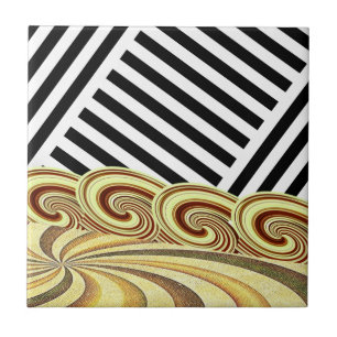 De Cerâmica Azulejo cerâmico, espiral em preto e branco
