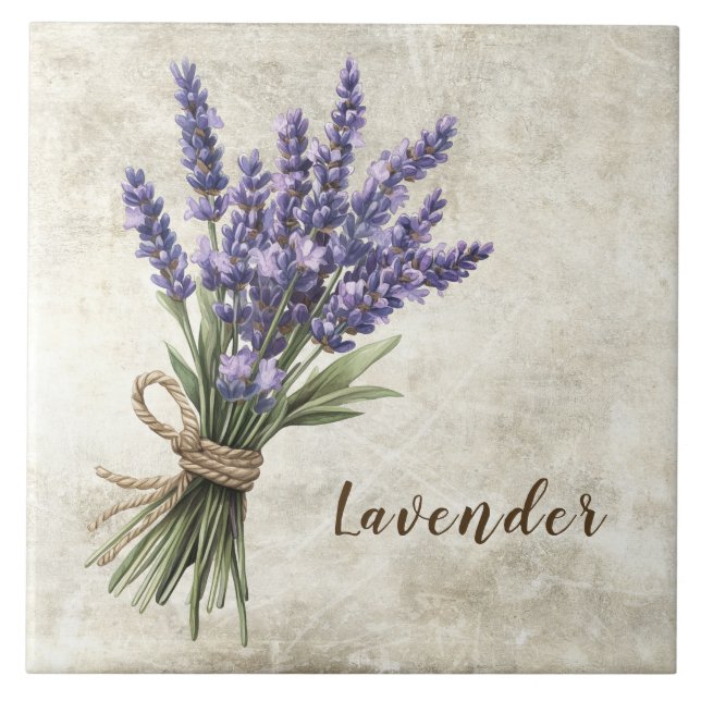 De Cerâmica Azulejo Cerâmico Falso Floral Rústico Lavanda (Frente)