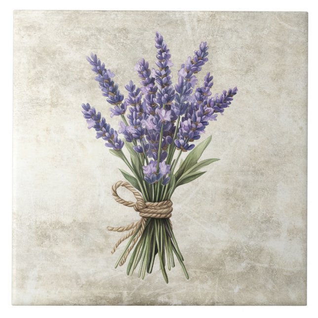 De Cerâmica Azulejo Cerâmico Falso Floral Rústico Lavanda (Frente)