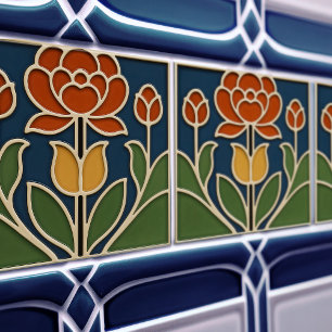 De Cerâmica Azulejo Cerâmico Floral Art Nouveau Bloom