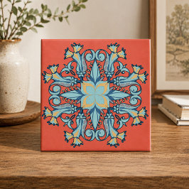 De Cerâmica Azulejo Cerâmico Floral Art Nouveau em Rosa Coral