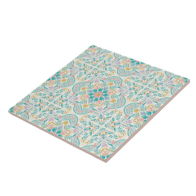 De Cerâmica Azulejo Cerâmico Floral Boho (Lateral)