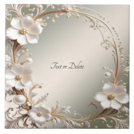 De Cerâmica Azulejo Cerâmico Floral Branco Ornamentado
