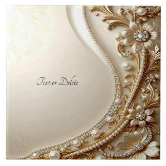 De Cerâmica Azulejo Cerâmico Floral Dourado Elegante Ornamenta