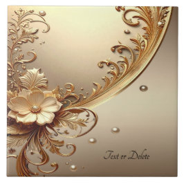 De Cerâmica Azulejo Cerâmico Floral Dourado Ornamentado