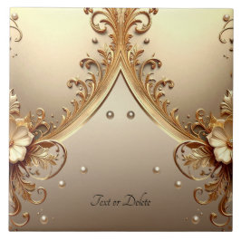 De Cerâmica Azulejo Cerâmico Floral Dourado Ornamentado