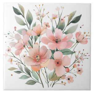De Cerâmica Azulejo Cerâmico Floral Rosa Pastel