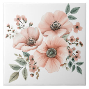 De Cerâmica Azulejo Cerâmico Floral Rosa Pastel