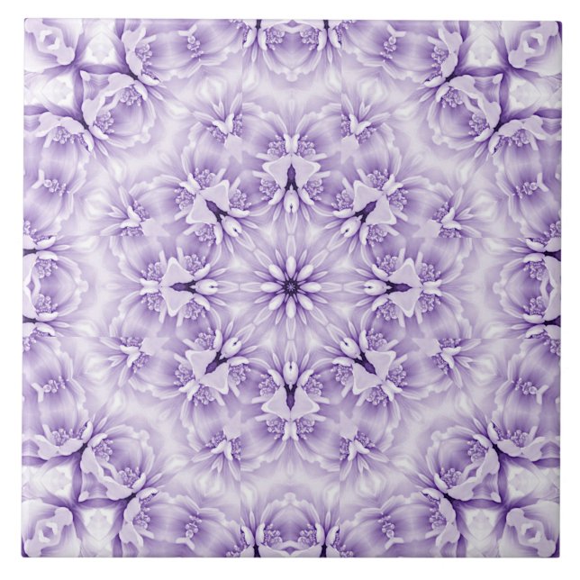 De Cerâmica Azulejo cerâmico Flores brancas roxas (Frente)