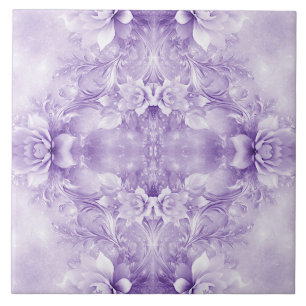 De Cerâmica Azulejo cerâmico Flores brancas roxas