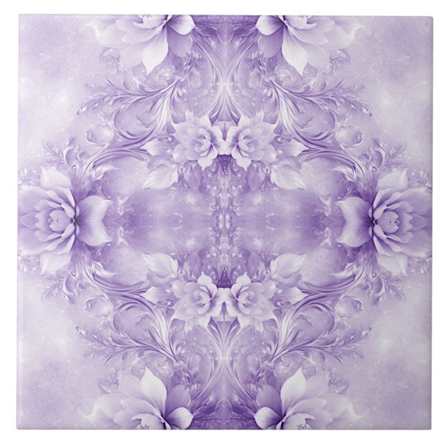 De Cerâmica Azulejo cerâmico Flores brancas roxas (Frente)