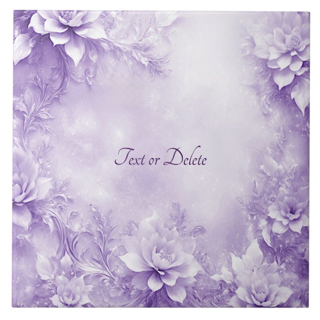 De Cerâmica Azulejo cerâmico Flores brancas roxas (Frente)