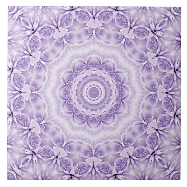 De Cerâmica Azulejo cerâmico Flores brancas roxas (Frente)