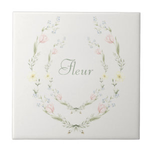 De Cerâmica Azulejo Cerâmico Francês Floral Fleur Pastel Vinta