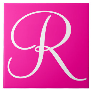 De Cerâmica Azulejo cerâmico Hex ff0099 Color Number Monogram