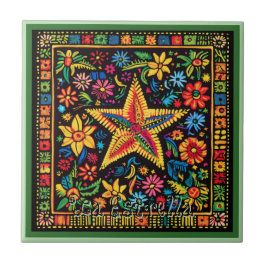 De Cerâmica Azulejo Cerâmico Huichol Loteria: Azulejo La Estre