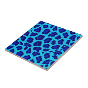 De Cerâmica Azulejo cerâmico impresso Leopardo azul brilhante