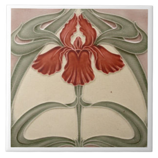 De Cerâmica Azulejo cerâmico - Iris Art Nouveau Floral Orange