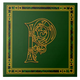 De Cerâmica Azulejo cerâmico "Irlandês Dourado em verde"