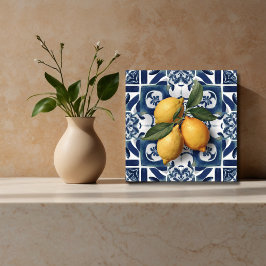 De Cerâmica Azulejo cerâmico italiano Lemon Blue White