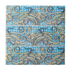De Cerâmica Azulejo Cerâmico Jonquil Blu Art Nouveau