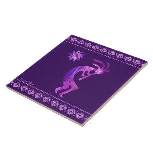 De Cerâmica Azulejo Cerâmico Kokopelli Roxo