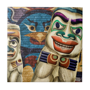De Cerâmica Azulejo cerâmico legal Tiki Totems Art Poster